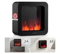 KAMINIO Electric Table Fire MIA - Decorative Electrical fireplace with 3D flame effect, long-lasting battery for Portable Use (Black, 16"/40cm)
