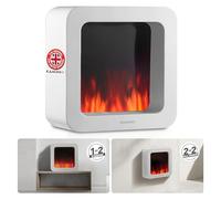 KAMINIO Electric Table Fire MIA - Decorative Electrical fireplace with 3D flame effect, long-lasting battery for Portable Use (White, 16"/40cm)