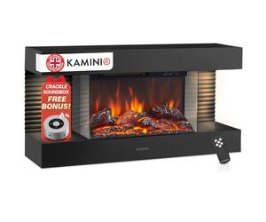 KAMINIO® Liz 82 Wall mounted electric fire with heater [Black fireplace]