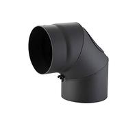 Kamino-Flam 90° Elbow Pipe Ø 150 mm, Steel Stove Pipe Elbow with Door, Elbow Chimney Pipe with Heat Resistant Senotherm Coating, Single Wall Flue Elbow with Door EN 1856-2 Standard, Cast Iron Grey