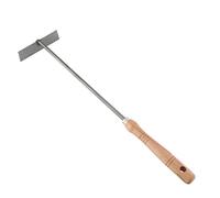 Kamino-Flam Ash Scraper with Wooden Handle, Steel Ash Rake for Grill, Fire Pit, Fireplace and Stove, Heat Resistant Charcoal Poker, Hand-held Fire Poker Total Length approx. 45 cm, Brown-silver