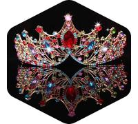 Kamirola Baroque Queen Crown,Rhinestone Wedding Bridal Crown and Tiaras Crystal Headband For Birthday Prom Pageant Party halloween… TR09, M, Alloy, re
