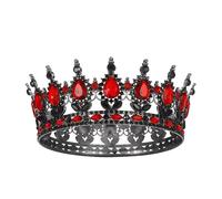 Kamirola -Full Round Queen Crowns Rhinestone Wedding Crowns and Tiaras for Women Costume Party Hair Accessories Princess Birthday Crystal Bridal Crowns for Prom Birthday Costume Party TR 71, M, Copper