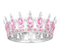 Kamirola -Full Round Queen Crowns Rhinestone Wedding Crowns and Tiaras for Women Costume Party Hair Accessories Princess Birthday Crystal Bridal Crowns for Prom Birthday Costume Party TR 71, M, Copper