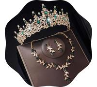 Kamirola Tiaras and Crowns for Women,Tiaras Earrings Necklace, Crystal Bridal Jewelry Set (TR48), Medium, Alloy Steel, Crystal