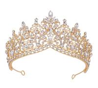 Kamirola Wedding Crystal Tiaras and Crowns for Women, Bride Royal Queen Headband Princess Quinceanera Headpieces for Birthday Prom Pageant Party (Gold WHite)