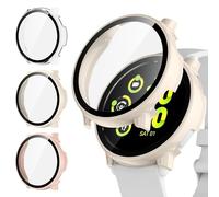 Kamita 3Pack Screen Protector Case Compatible with Garmin Vivoactive 5 | Full Coverage Hard PC Bumper Cases with Tempered Glass Film, Shockproof Protective Cover for Garmin Vivo Active 5