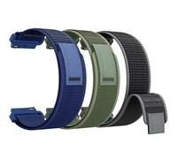 Kamita [3Pack] Sport Nylon Strap for Garmin Vivoactive 6/Vivoactive 5, Elastic Trail Loop Watchband for Women Men, Adjustable Braided Replacement Band for Forerunner 245/645 Music (Black+Green+Blue)