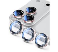 Kamita Camera Lens Protector Compatible with iPhone 17/16/15/14 Pro Max and Pro Series, HD Clear Individual Metal Lens Screen Protectors Film, 9H Tempered Glass Camera Protection Ring Cover (Silver)
