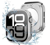 Kamita Waterproof Case Compatible with Apple Watch Series 11/Series 10 46mm, Hard PC Bumper Cases with Tempered Glass Screen Protector, Full Coverage Protective Cover for iWatch11/iWatch10 (Silver)