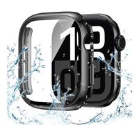 Kamita Waterproof Case for Apple Watch 11/Watch 10 46mm with Built-in Tempered Glass Screen Protector, Shockproof Hard PC Bumper Cases Full Coverage Protective Cover for iWatch11/iWatch10 46 (Black)