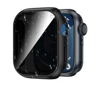 Kamita Waterproof Privacy Screen Protector Case for Apple Watch 9/8/7 45mm, Hard PC Bumper Cases with Anti-Spy Tempered Glass Film, Full-Body Protective Cover for iWatch 9/iWatch 8/iWatch 7 (Black)