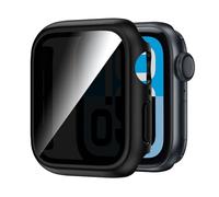 Kamita Waterproof Privacy Screen Protector Case for Apple Watch Serie SE 3/SE 2/SE/6/5/4 44mm, Hard PC Bumper Cases with Anti-Spy Tempered Glass Film, Full-Body Protective Cover for iWatch 44 (Black)
