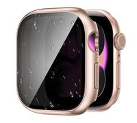 Kamita Waterproof Privacy Screen Protector Case for Apple Watch Series 11/Serie 10 42mm, PC Bumper Cases with Anti-Spy Tempered Glass Film, Full-Body Protective Cover for iWatch11/iWatch10 (Rosegold)