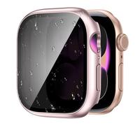 Kamita Waterproof Privacy Screen Protector Case for Apple Watch Series 11/Serie 10 42mm, PC Bumper Cases with Anti-Spy Tempered Glass Film, Full-Body Protective Cover for iWatch11/iWatch10 (Rosepink)