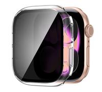 Kamita Waterproof Privacy Screen Protector Case for Apple Watch Series 11/Series 10 42mm, PC Bumper Cases with Anti-Spy Tempered Glass Film, Full-Body Protective Cover for iWatch11/iWatch10 (Clear)