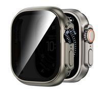 Kamita Waterproof Privacy Screen Protector Case for Apple Watch Ultra 3/Ultra 2/Ultra 49mm, Hard PC Bumper Cases with Anti-Spy Tempered Glass Film, Full-Body Protective Cover for iWatch 49 (Titanium)
