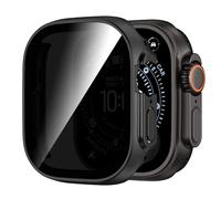 Kamita Waterproof Privacy Screen Protector Case for Apple Watch Ultra 3/Ultra 2/Ultra 49mm, Hard PC Bumper Cases with Anti-Spy Tempered Glass Film, Full-Body Protective Cover for iWatch 49 (Black)