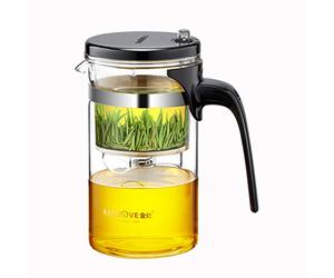 Kamjove Tea Pot Detachable Filter Glass Tea Pot 500ML，16.9OZ Borosilicate Heat Resistant Teapot