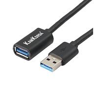 KamKorda 2m USB 3.0 Extension Cable | High-Speed 5Gbps Male to Female USB Extension Lead for Computers, Hubs, Printers & More | Durable Black Cable