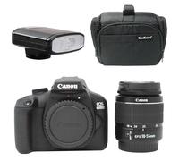 KamKorda Camera Bag + Flash + 4000D DSLR Camera + 18-55 III Lens Black, 18MP APS-C Sensor, Full HD Video Recording + 2 Year Warranty