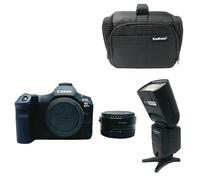 KamKorda Camera Bag + Flash + EF-EOS R mount adapter + EOS R5 Mark II Mirrorless Digital Camera Body Only, 45MP Full-Frame Stacked BSI CMOS Sensor, DIGIC Accelerator Processing + 2 Year Warranty