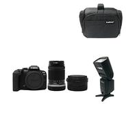 KamKorda Camera Bag + Flash + R10 Mirrorless Camera + RF-S 18-150 f/3.5-6.3 IS STM + R Adapter, 24.2MP APS-C CMOS Sensor, 4K Video + 2 Year Warranty