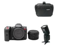 KamKorda Camera Bag + Flash + R5 C Mirrorless Cinema Camera + R Mount Adapter, Two Cameras in One Body: Photo + Cinema, 45MP Stills, Full-Frame 8K CMOS Sensor + 2 Year Warranty