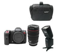 KamKorda Camera Bag + Flash + R5 C Mirrorless Cinema Camera with RF 24-70mm f/2.8L IS USM, Two Cameras in One Body: Photo + Cinema, 45MP Stills, Full-Frame 8K CMOS Sensor + 2 Year Warranty
