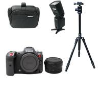 KamKorda Camera Bag + Flash + Tripod + R5 C Mirrorless Cinema Camera + R Mount Adapter, Two Cameras in One Body: Photo + Cinema, 45MP Stills, Full-Frame 8K CMOS Sensor + 2 Year Warranty