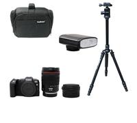KamKorda Camera Bag + Flash + Tripod + RP Mirrorless Digital Camera Body + RF 24-105mm f/4L IS Lens + EF R mount adapter, 26.2MP Full-Frame CMOS Sensor DIGIC 8 Image Processor