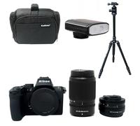 KamKorda Camera Bag + Flash + Tripod + Z50 II Mirrorless Digital Camera with Z 16-50mm Black Lens and Z 50-250mm Lens, 20.9MP DX-Format CMOS Sensor, UHD 4K Video + 2 Year Warranty