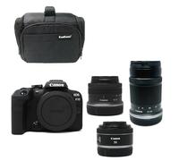 KamKorda Camera Bag + R10 Mirrorless Camera + RF-S 18-45mm + RF-S 55-210mm + RF 50mm STM lenses, 24.2MP APS-C CMOS Sensor, 4K Video + 2 Year Warranty