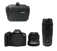 KamKorda Camera Bag + R100 Mirrorless Camera + RF-S 18-45 f/4.5-6.3 IS STM + RF 75-300mm f/4-5.6 Lens, 24.1MP APS-C CMOS Sensor, 4K Video + 2 Year Warranty
