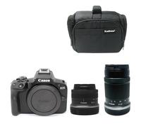 KamKorda Camera Bag + R50 Mirrorless Camera + RF-S 18-45mm + RF-S 55-210mm STM lenses, 24.2MP APS-C CMOS Sensor, UHD 4K Video + 2 Year Warranty