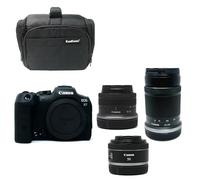 KamKorda Camera Bag + R7 Mirrorless Camera + RF-S 18-45mm + RF-S 55-210mm + RF 50mm f/1.8 STM lenses, 32.5MP APS-C CMOS Sensor, 4K60 10-Bit Video + 2 Year Warranty