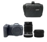 KamKorda Camera Bag + R8 Mirrorless Digital Camera Body + Adapter + RF-S 18-150mm f/3.5-6.3 IS STM Lens, 32.5MP APS-C CMOS Sensor, 4K60 10-Bit Video + 2 Year Warranty