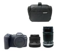KamKorda Camera Bag + R8 Mirrorless Digital Camera Body + RF-S 18-45mm + RF-S 55-210mm STM lens, 32.5MP APS-C CMOS Sensor, 4K60 10-Bit Video + 2 Year Warranty