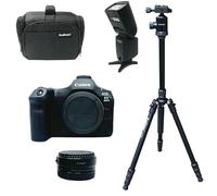KamKorda Camera Bag + Tripod + Flash + EF-EOS R mount adapter + EOS R5 Mark II Mirrorless Digital Camera Body Only, 45MP Full-Frame Stacked BSI CMOS Sensor + 2 Year Warranty