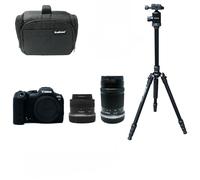 KamKorda Camera Bag + Tripod + R7 Mirrorless Camera + RF-S 18-45mm + RF-S 55-210mm STM lens, 32.5MP APS-C CMOS Sensor, 4K60 10-Bit Video + 2 Year Warranty