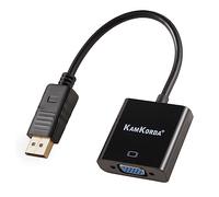 KamKorda displayport to vga cable 1.8m, gold plated dp to vga adaptor, full hd video converter, secure latch design with easy release, black