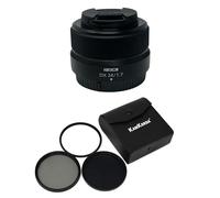 KamKorda Lens Filter Kit 46mm + Z DX 24mm f/1.7, APS-C | f/1.7 to f/11, Large Aperture Prime, Dust and Drip-Resistant Design + 2 Year Warranty