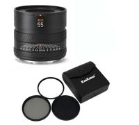 KamKorda Lens Filter Kit 72mm + Hasselblad XCD 55mm f/2.5 V Camera Lens, Hasselblad X System, 43mm (35mm Equivalent), Aperture Range: f/2.5 to f/32 + 2 Year Warranty