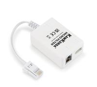KamKorda Micro Filter Adapter - ADSL Microfilter RJ11 Splitter & Phone-to-Ethernet Adapter (BT/Sky/PlusNet/PlusTalk/Vodafone), White, Compact
