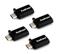 KamKorda USB to USB-C Adaptor | 4 Pack | USB to USB C 3.0 Female Adapter | Compatible with iPhone 15 and MacBook | Black