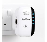 KamKorda WiFi Range Extender - 300Mbps Signal Booster with Ethernet Port, Plug-In WiFi Repeater for Home Coverage & Dead Zone Fix