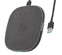 KamKorda Wireless Charging Pad, Fast Wireless Charger for iPhone 15/14/13/12/11/X/8 & Samsung Galaxy S6-S21, 10W Qi Charger, Case Friendly - Black