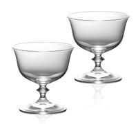 KAMMAK Cocktail Glasses Set of 2, 10oz Crystal Dessert Glass with Short Stem, Classic Glassware for Ice Cream, Mixed Drinks, Modern Bar Drinkware for Party, Beach, Anniversary