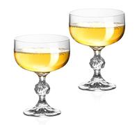 KAMMAK Coupe Glasses Set of 2, 6.7oz Crystal Cocktail Glasses, Classic Champagne Glassware for Martini, Margarita, Manhattan, Modern Bar Drinkware for Party, Beach, Anniversary