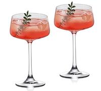 KAMMAK Coupe Glasses Set of 2, 8.9oz Crystal Cocktail Glasses, Classic Cocktail Glassware for Espresso Martini, Margarita, Manhattan, Modern Bar Drinkware for Party, Beach, Anniversary